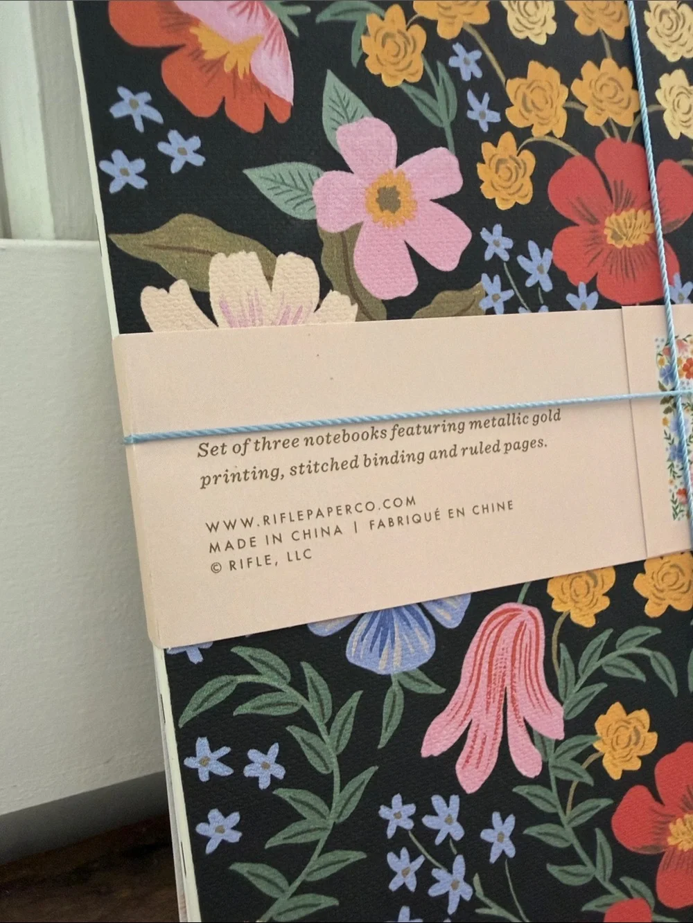 Rifle Paper Co. Floral Notebooks — Red, Blue, Pink, Yellow, Green-Set of 3